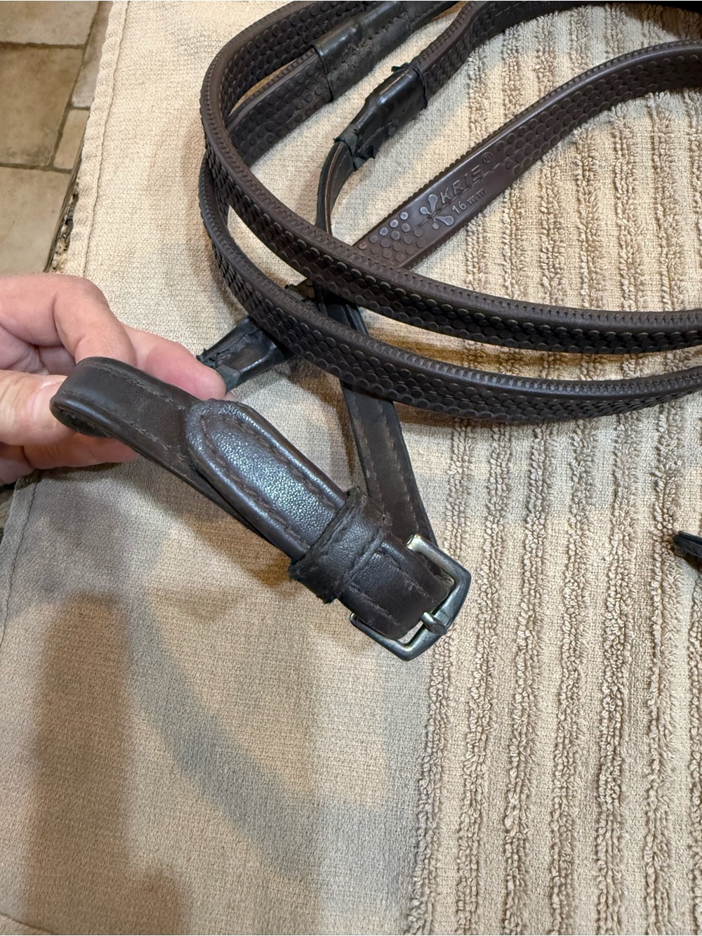 Lemieux KRIS Equestrian English Dark Brown rubber - Leather Reins Classic - Picture 5 of 11